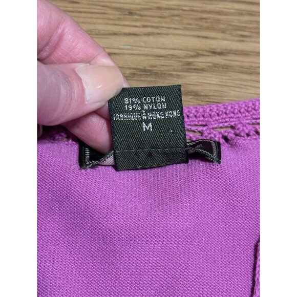 Eddie Bauer Crochet Neck & Sleeve Long Sleeve Women’s Size Medium Cabincore - Picture 4 of 15